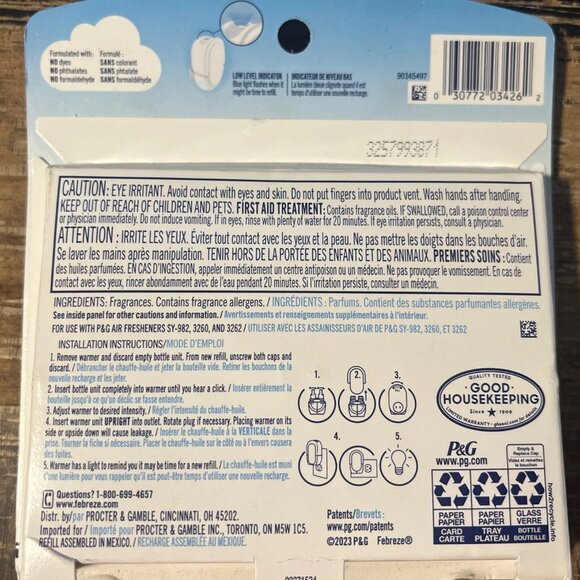 Febreze Plug In Air Freshener, Odor-Fighting Scented Oil Refill, Pumpkin Roll, 2 - Picture 2 of 2